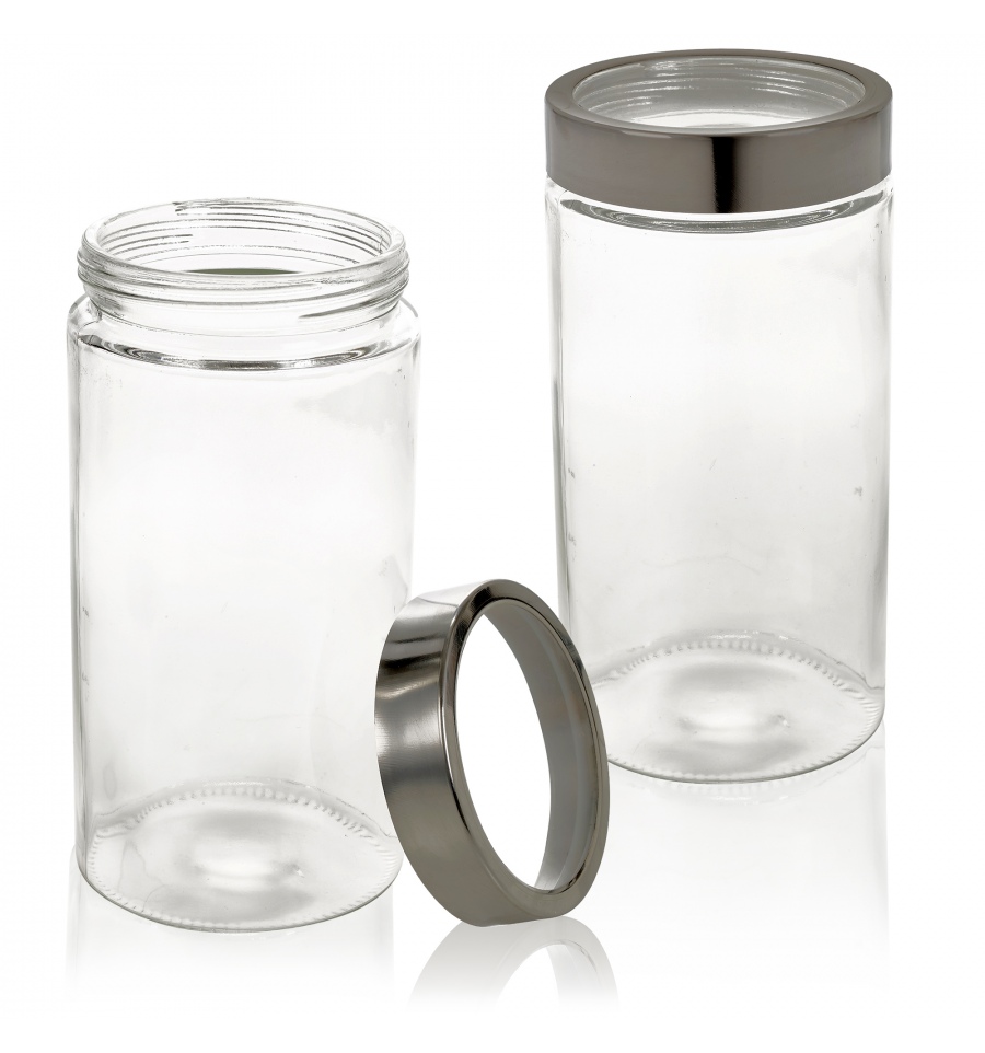 Clear Glass Container | Metal Lid Jar