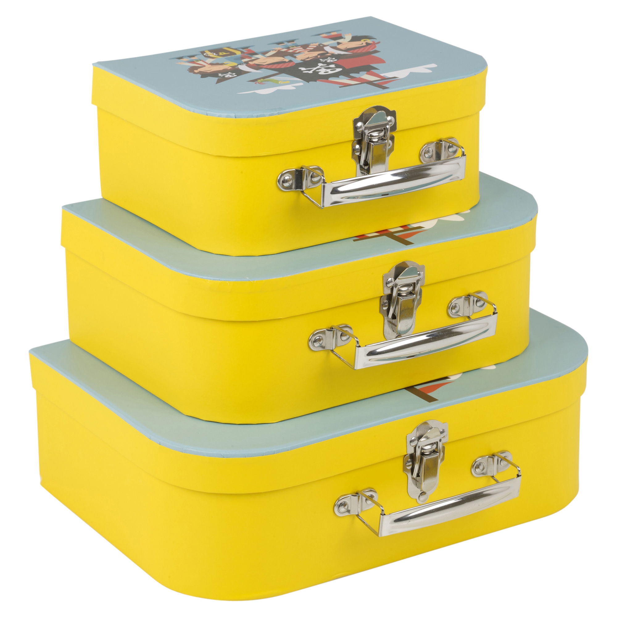 Download 3pcs Kids Storage Suitcase School Craft Carry Case Set Clothes Toys Books Box | eBay