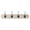 MDF 4 hook Coat Rack 59x9cm [233650]