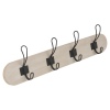 MDF 4 hook Coat Rack 59x9cm [233650]