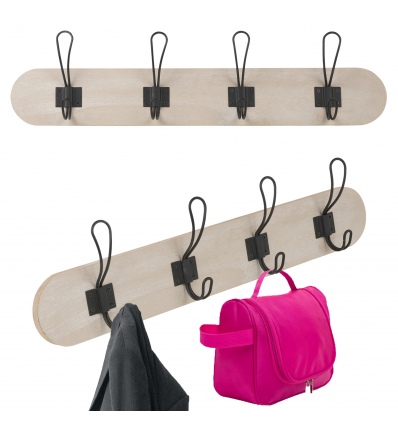 MDF 4 hook Coat Rack 59x9cm [233650]