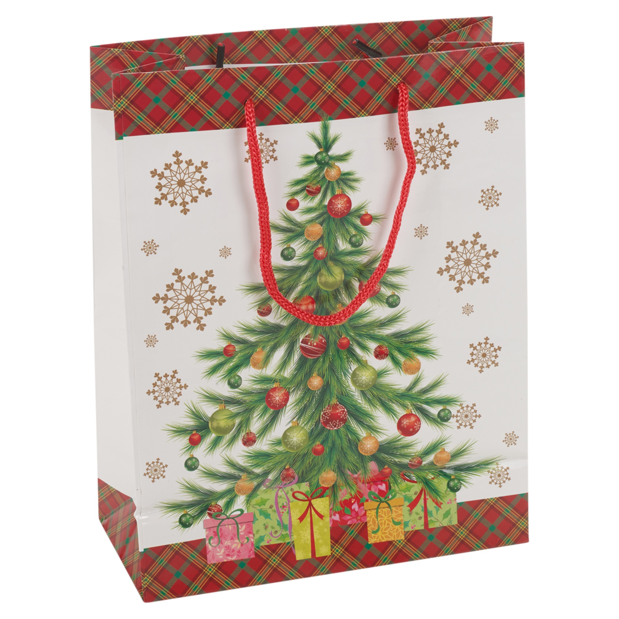 4 x Assorted Christmas Tree Style Gift Bags Set Xmas Party Gift Cord ...