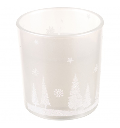 7cm Winter Design Candle in Glass [595806]