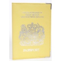 UK Real Leather Passport Holder (Yellow)
