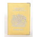 UK Real Leather Passport Holder (Amber Yellow)