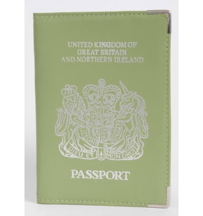 UK Real Leather Passport Holder (Green)