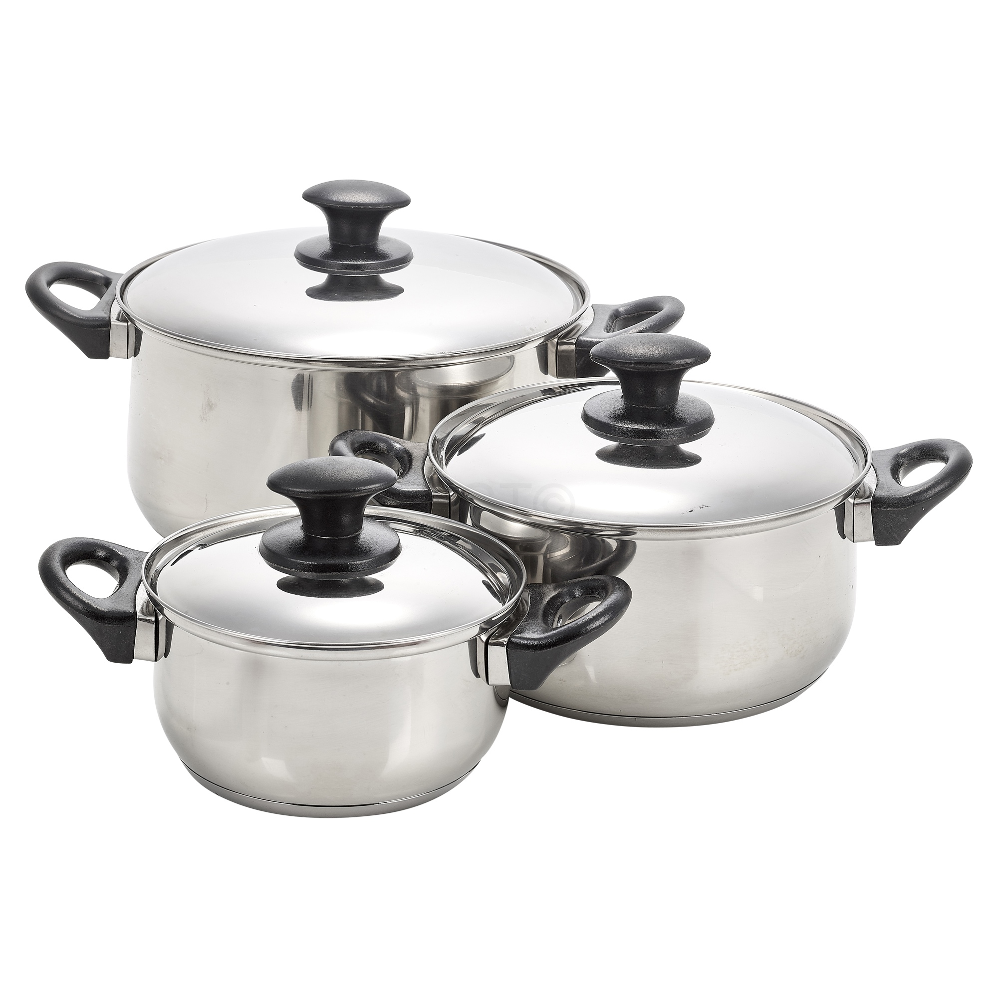 Berger 6pc Stainless Steel Cookware Set Saucepan Lids Pot Cooking Kitchen Food  eBay