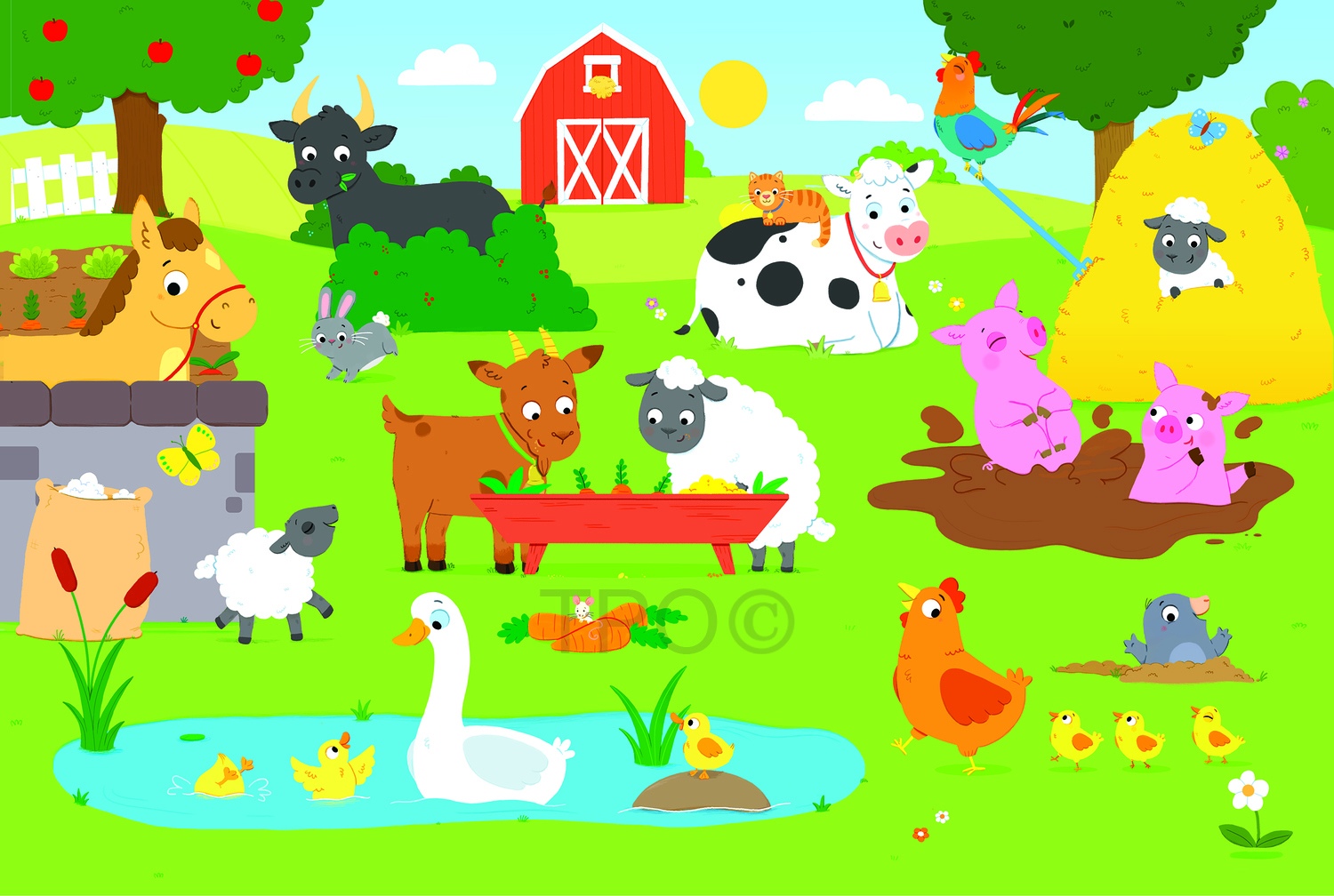 Рисование домашние животные на ферме