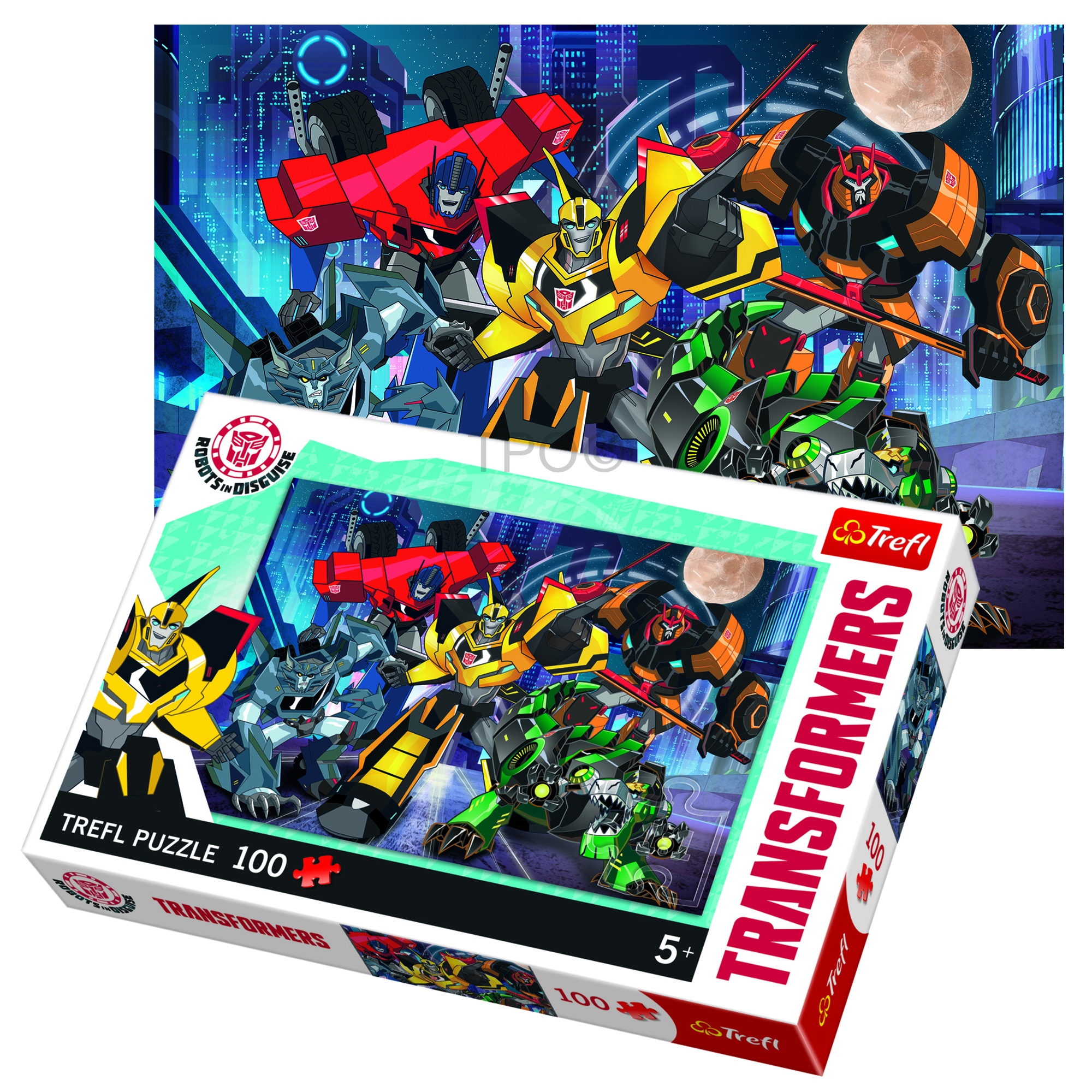 Trefl 100 Piece Kids Large Transformer Robots In Disguise Jigsaw Puzzle