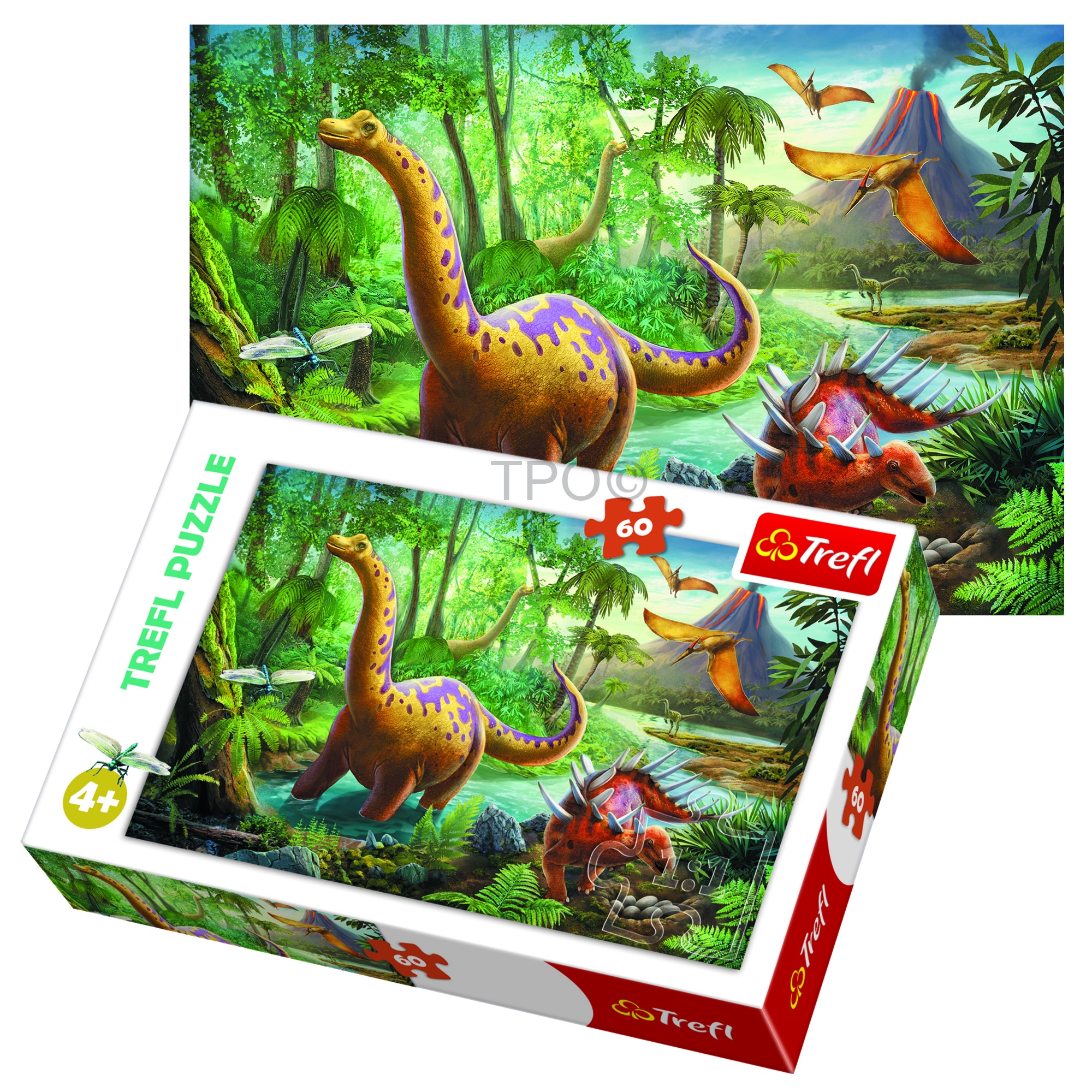 Puzzle 60 pièces : migration des dinosaures Trefl