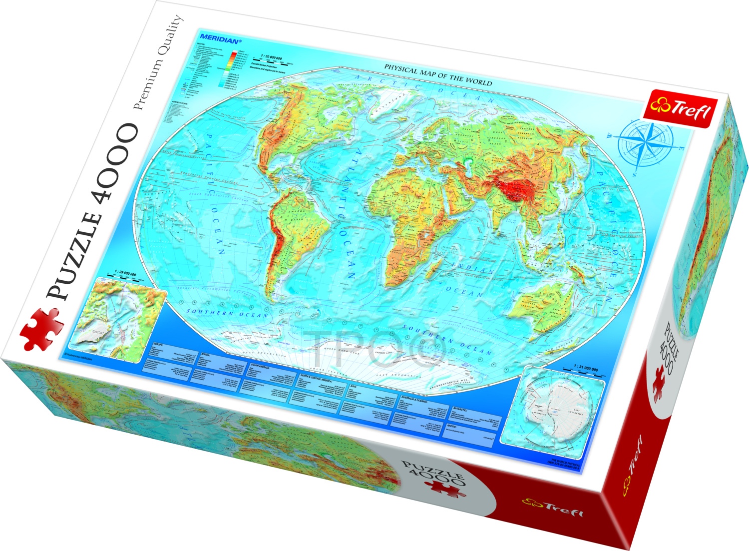 Trefl 3000 Piece Adult Large Large Physical Map Of The World Jigsaw ...