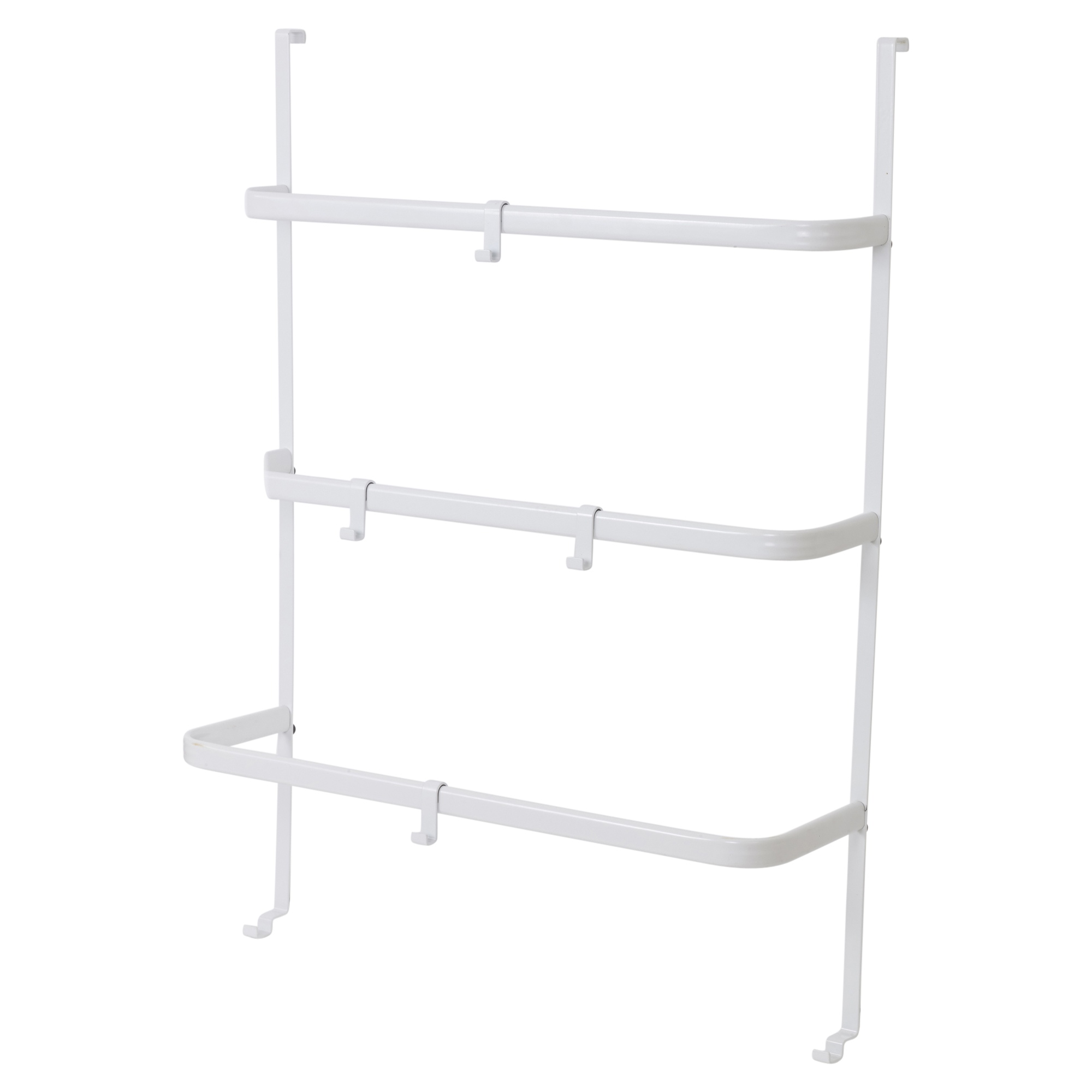 Over Door Hanger Rack Metal 3 Rungs Rail With Hooks Storage Towel ...