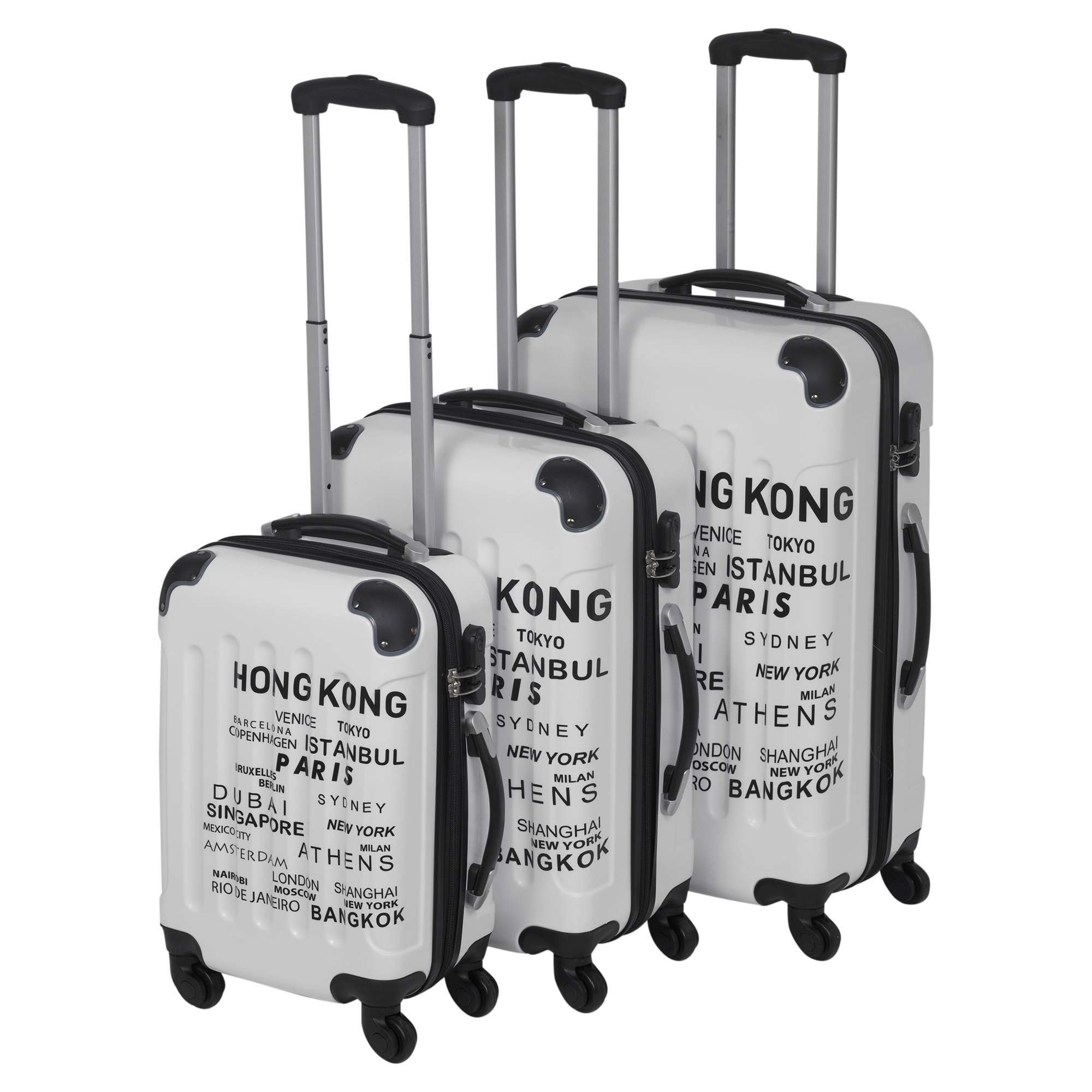 four wheel suitcase set