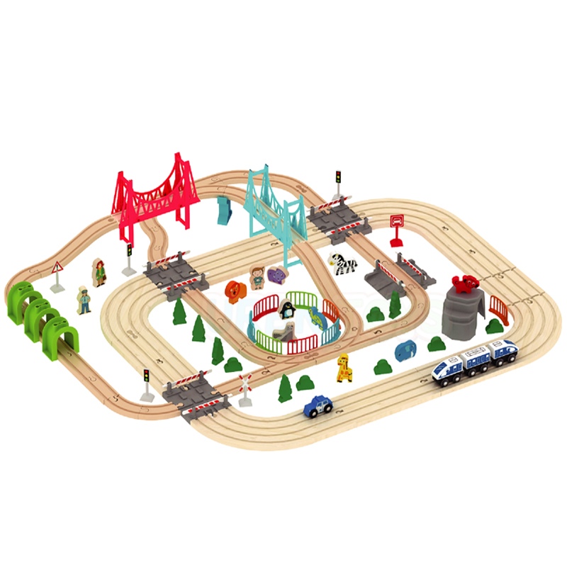 brio wooden rail and road set