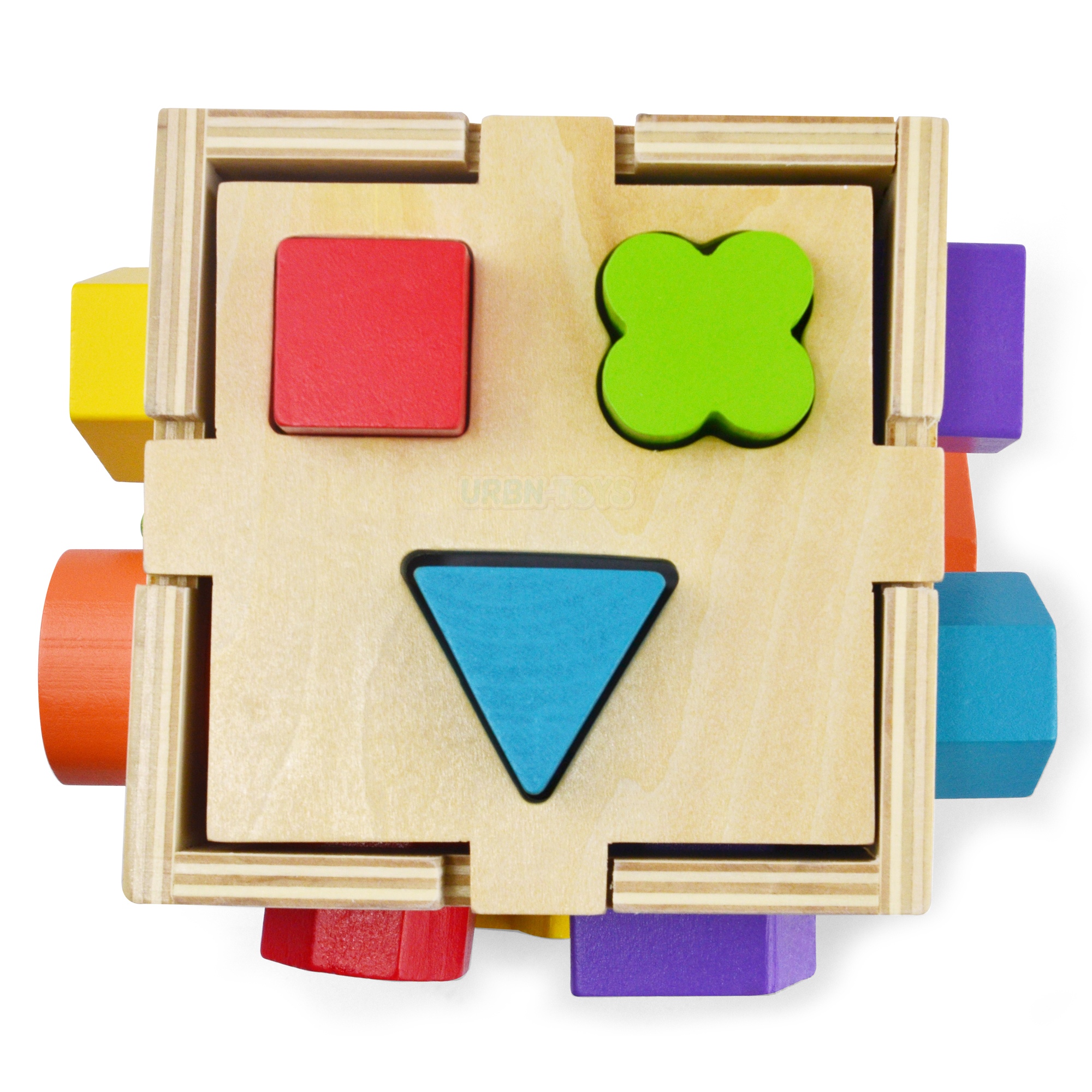 Kinder Holz Farbe Blöcke Form Sortierer Puzzle Würfel Kiste Vorschule