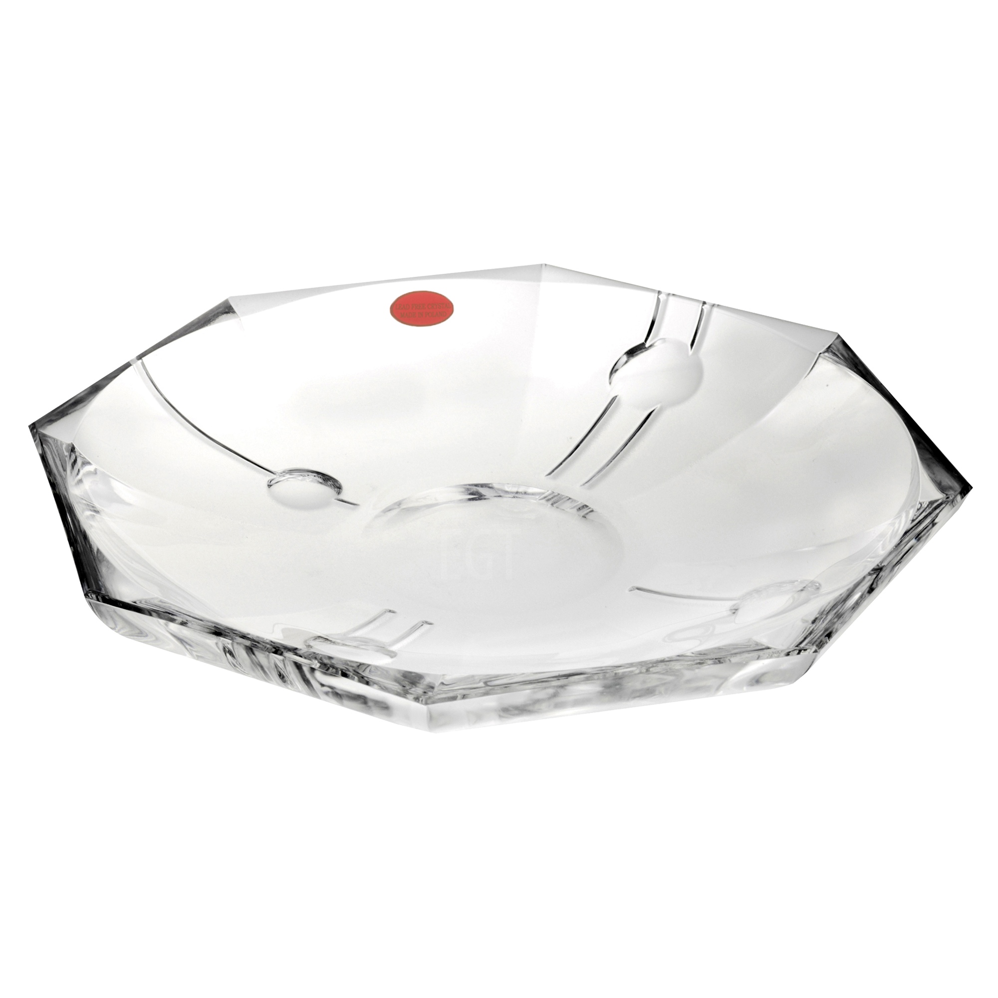 Large Lead Free Crystal Dish Glass Serving Bowl Decorative