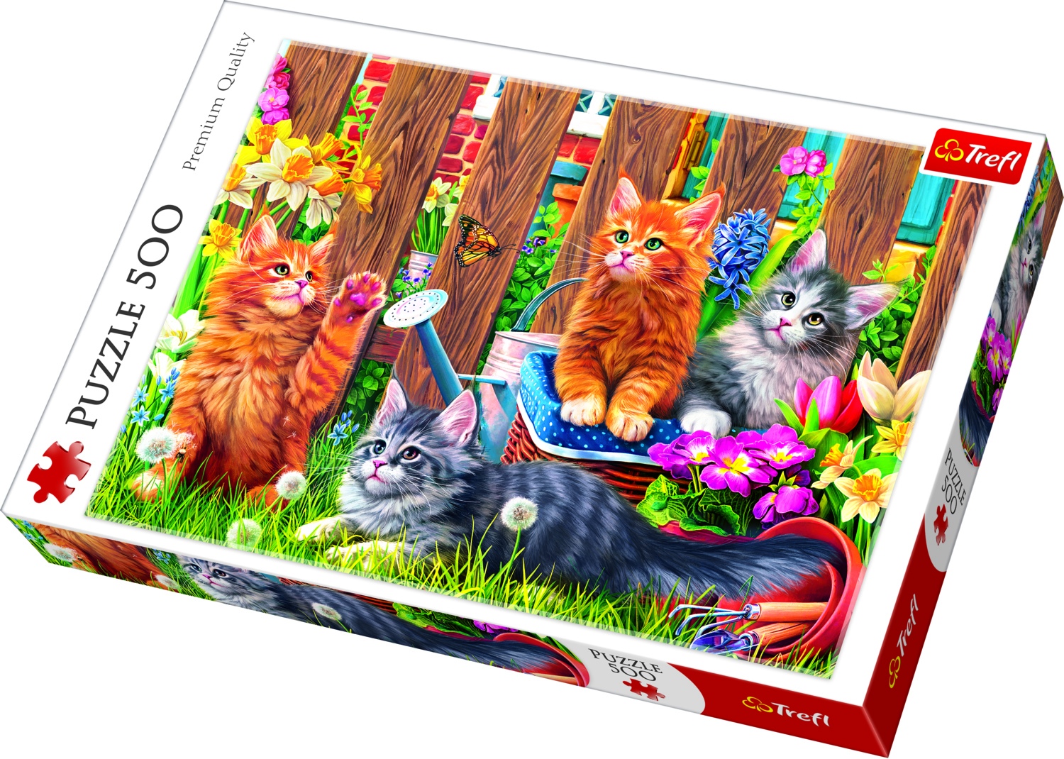 Trefl 500 Piece Adult Large Kittens In The Garden Painting Floor