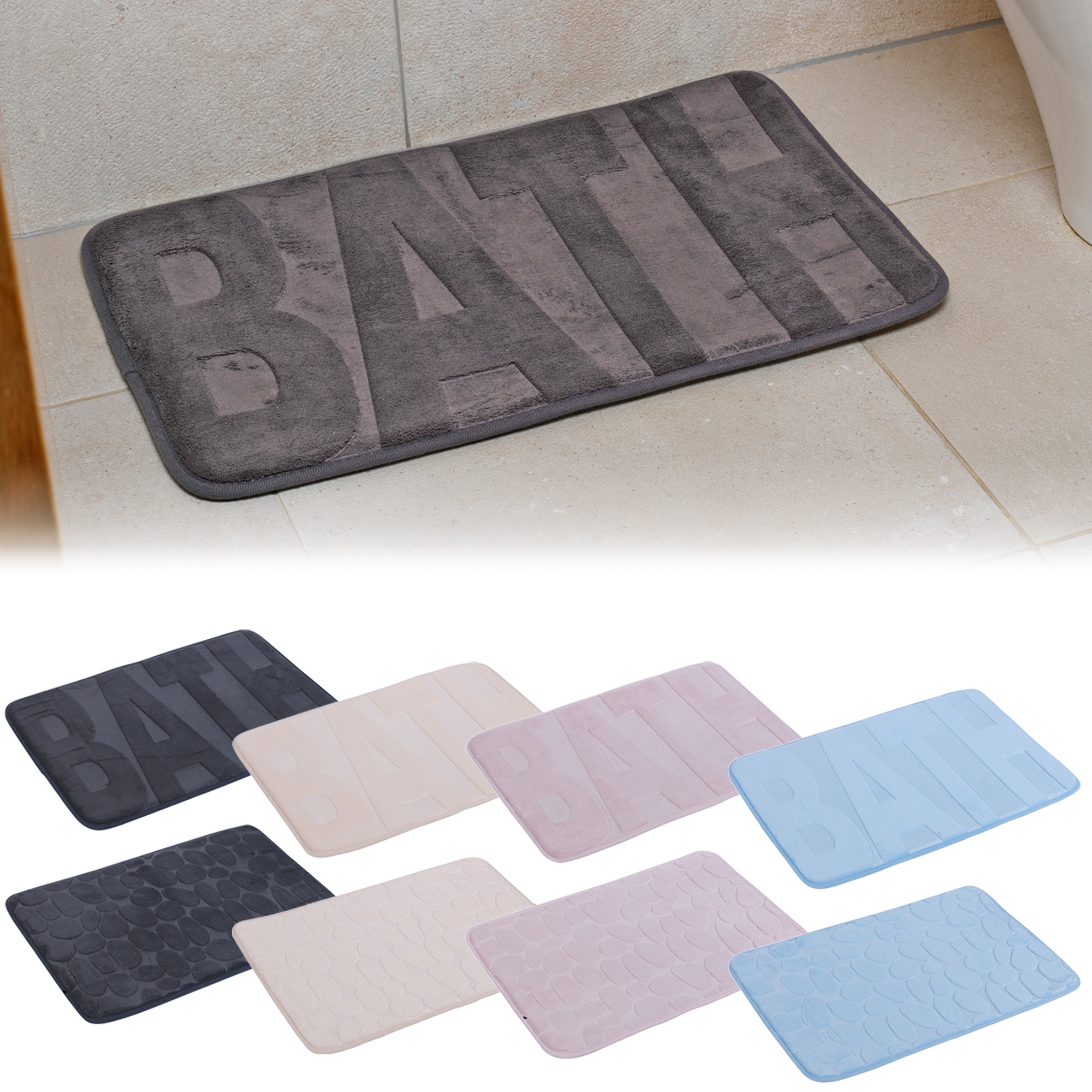 Non Slip Back Soft Luxury Bath Mats Absorbent Bathroom Shower