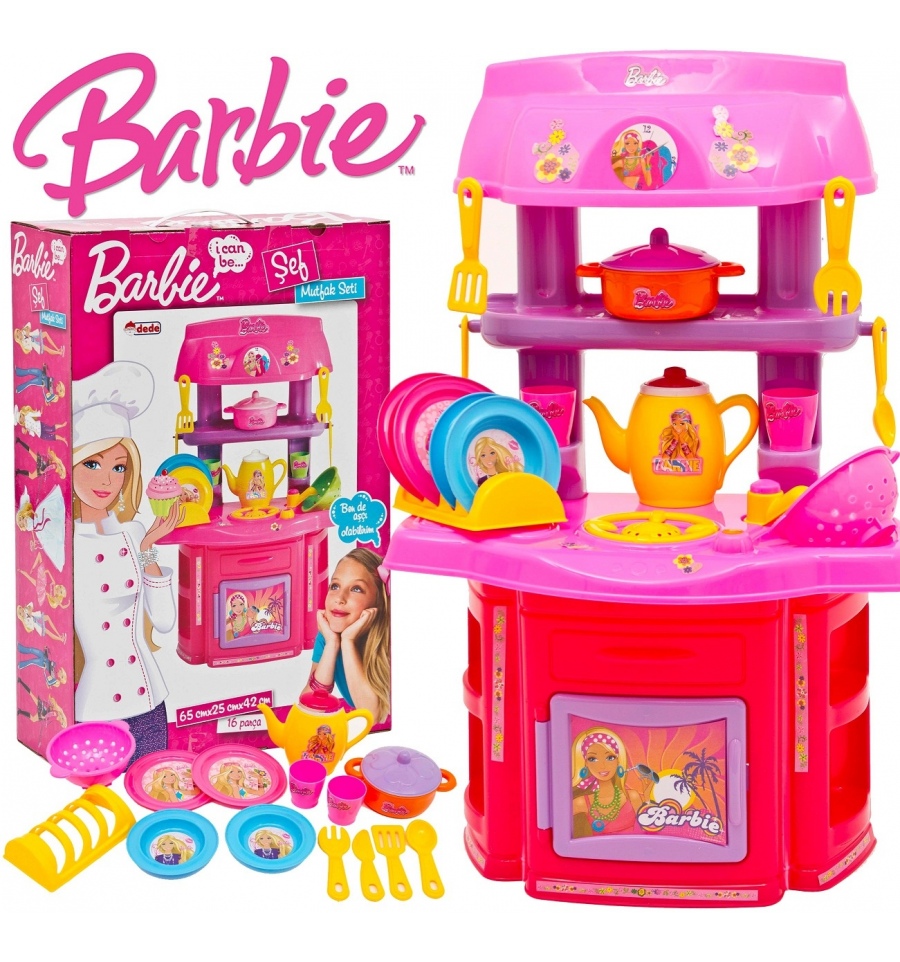  Barbie  Chef Kitchen  Set  16 Pieces 