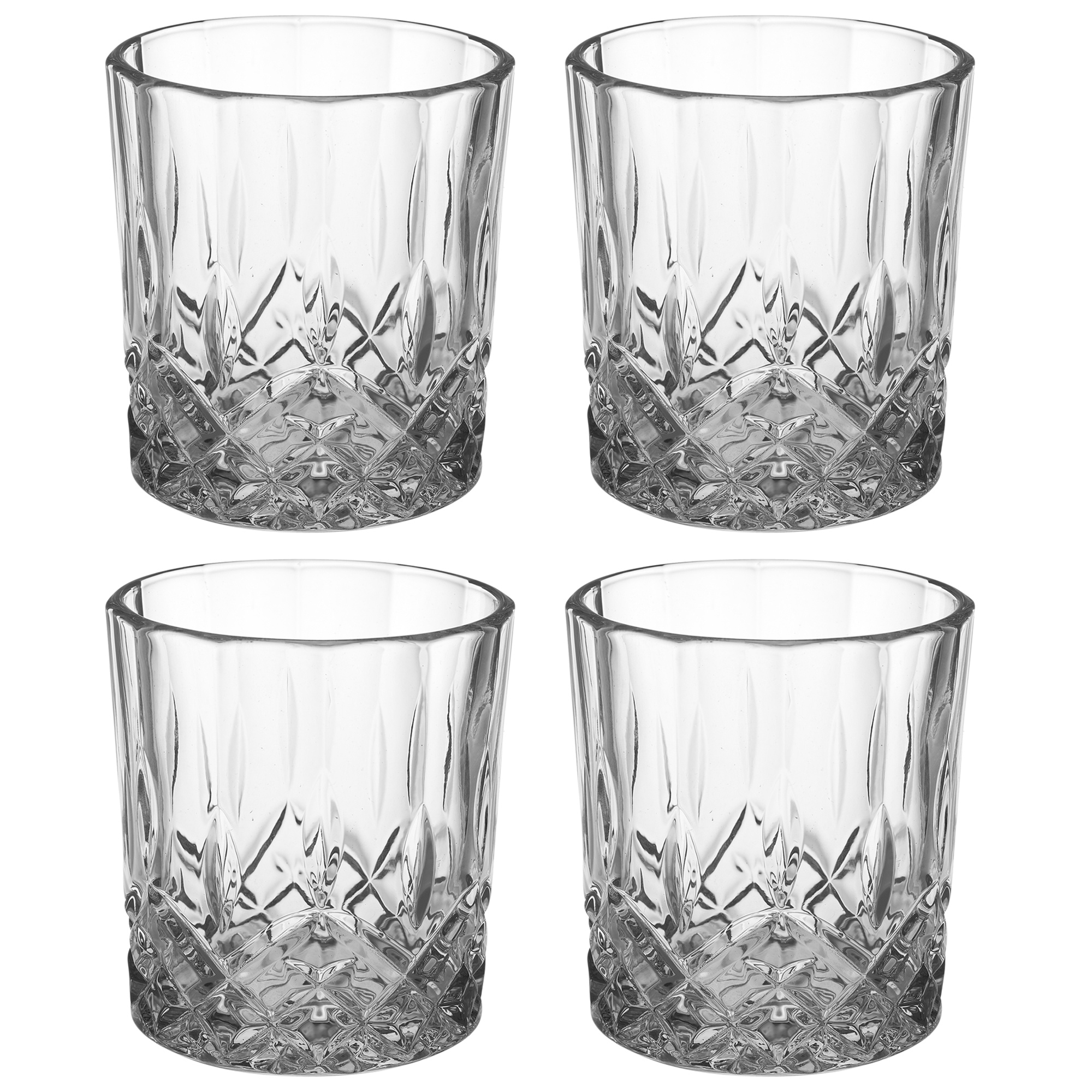 4 PCS 300ml Whiskey Tumblers Crystal Lead Free Drinking Glasses Gift