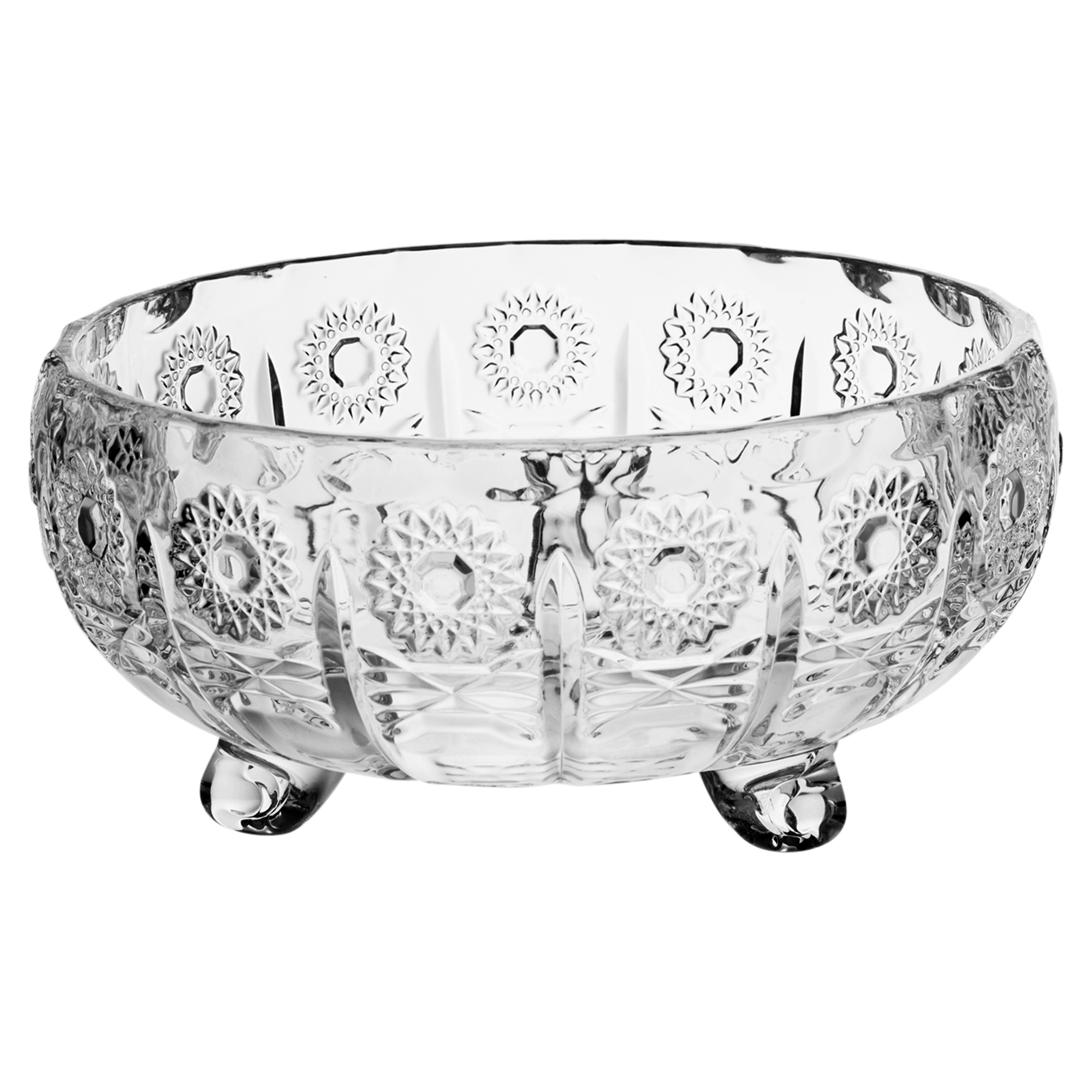 Glass Decorative Fruit Bowl Display Footed Centerpiece Candy