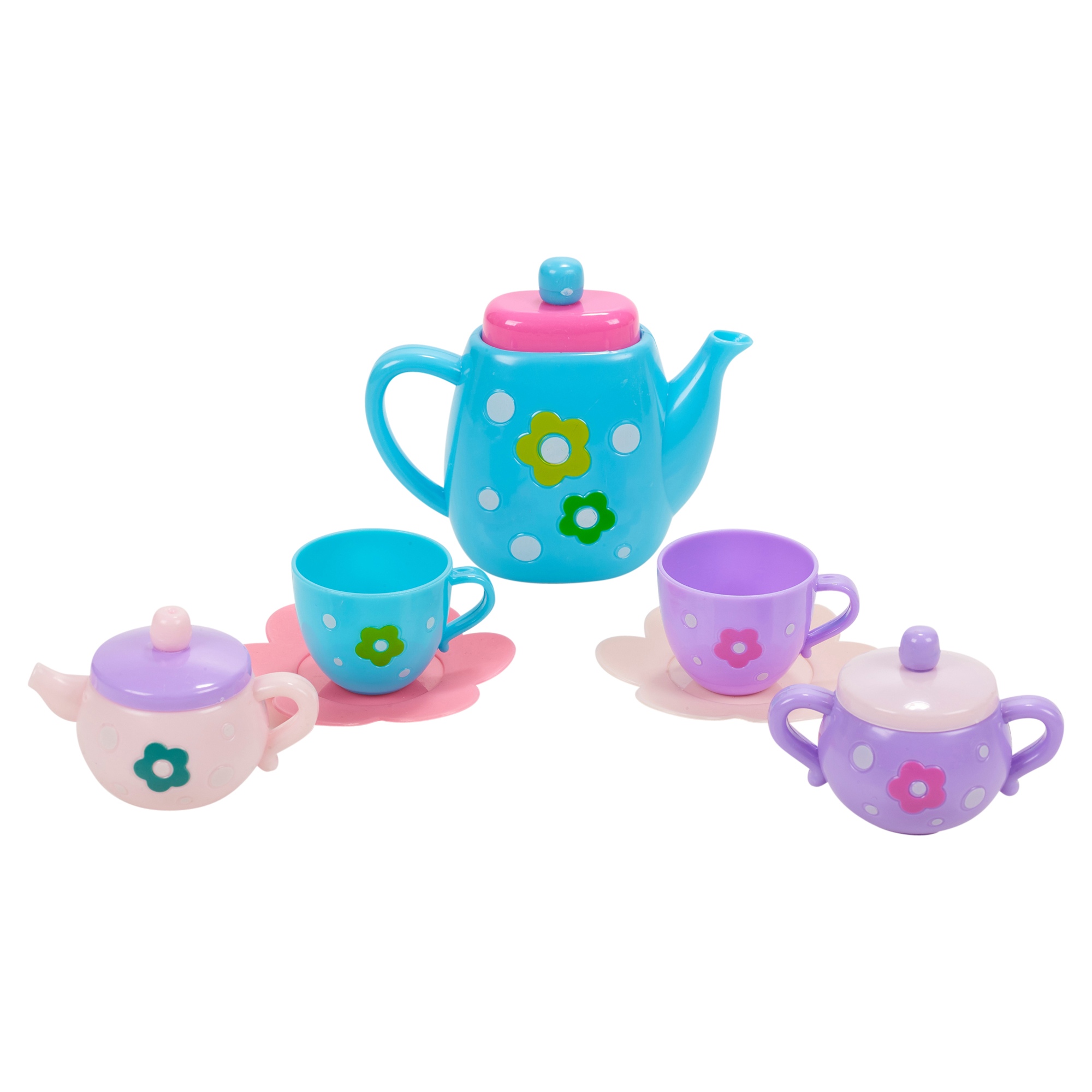 Childrens 10 PCS Tea Set Toy Teapot Cups Saucers Pretend Role Play Food ...