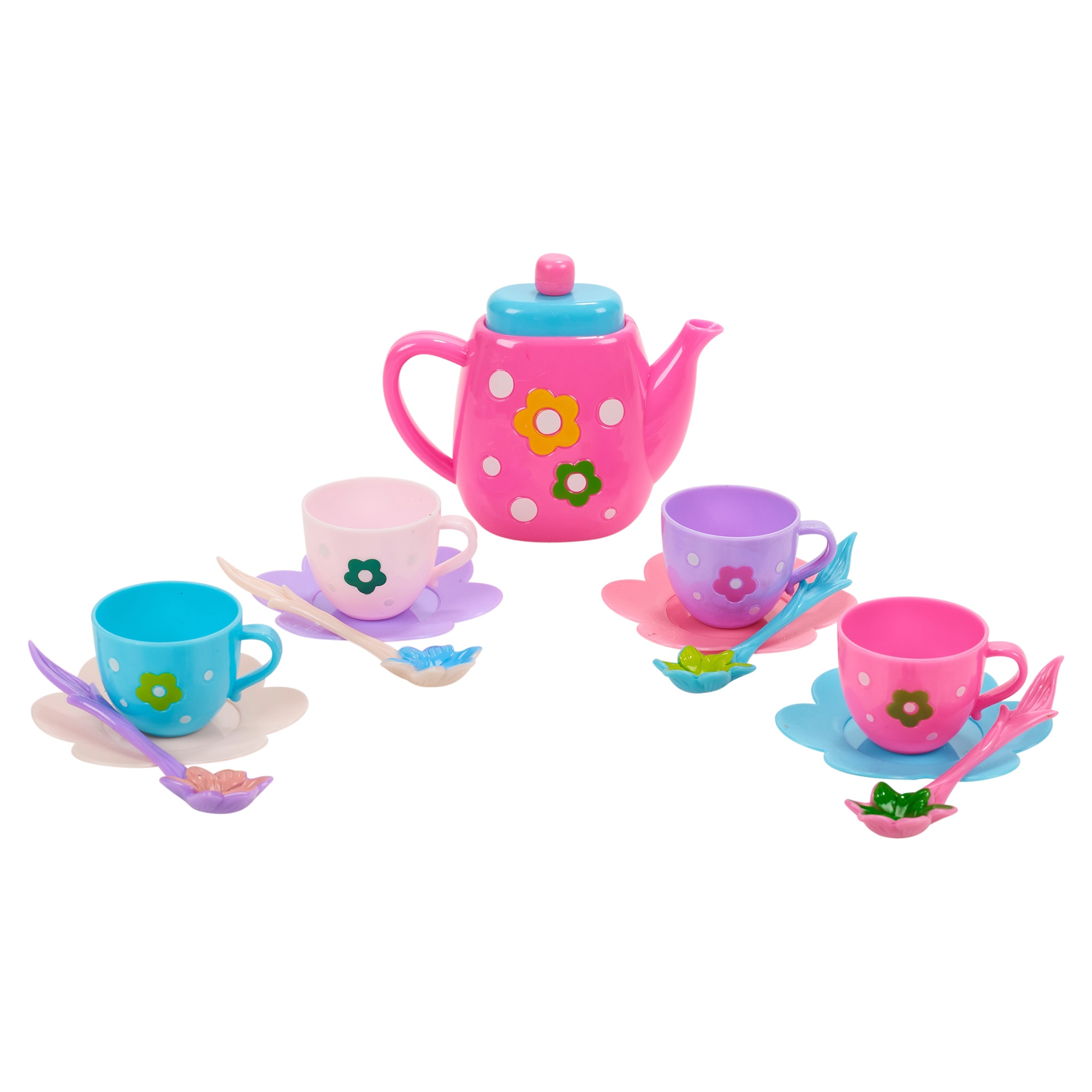 Childrens 10 PCS Tea Set Toy Teapot Cups Saucers Pretend Role Play Food ...