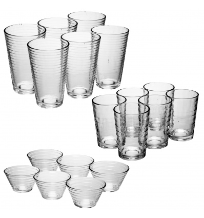 URBN-LIVING London 18 Piece Drinkware and Dessert Bowl Set