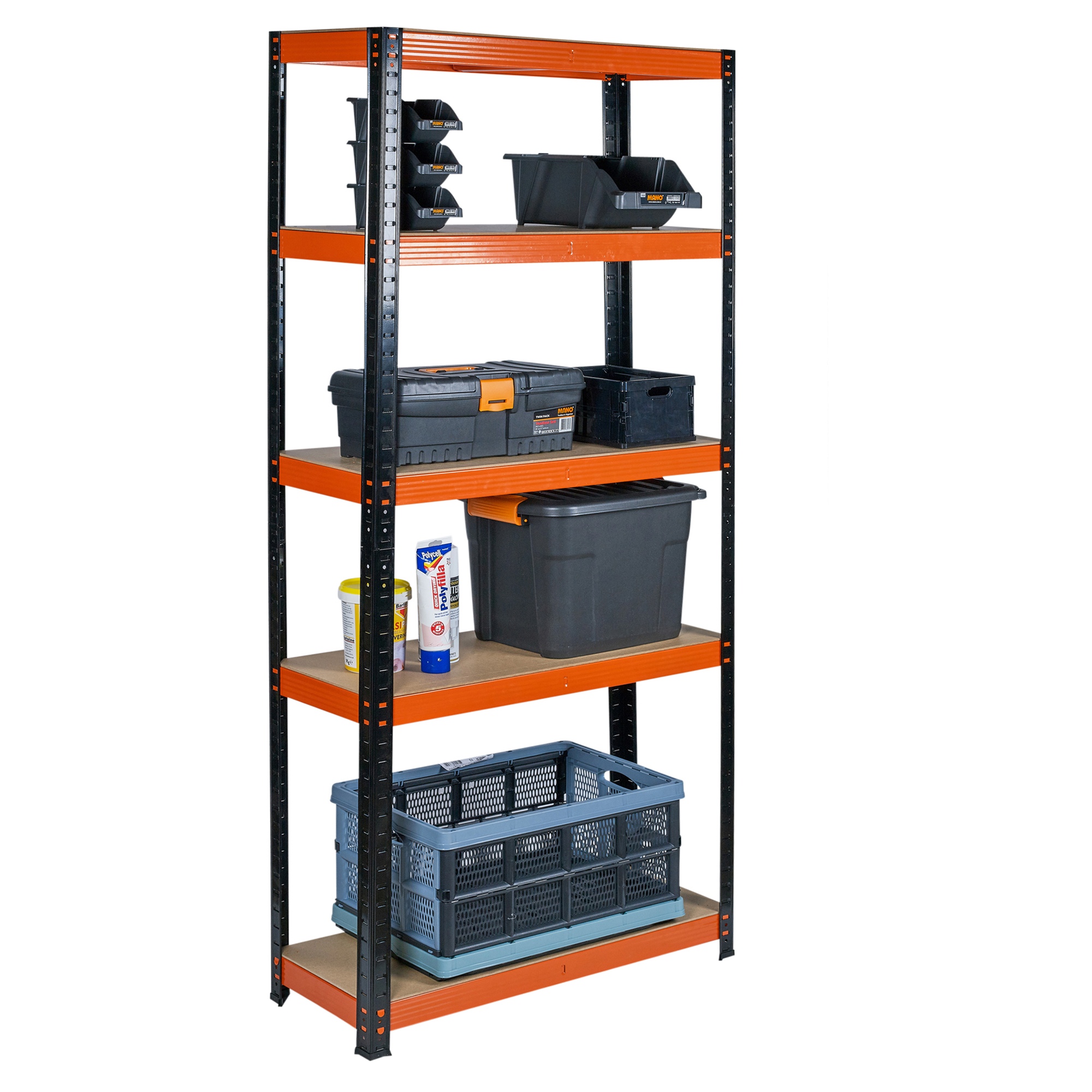 5 Tier Heavy Duty Metal Shelves Garage Racking Shelving Boltless Storage Unit Ebay 3196