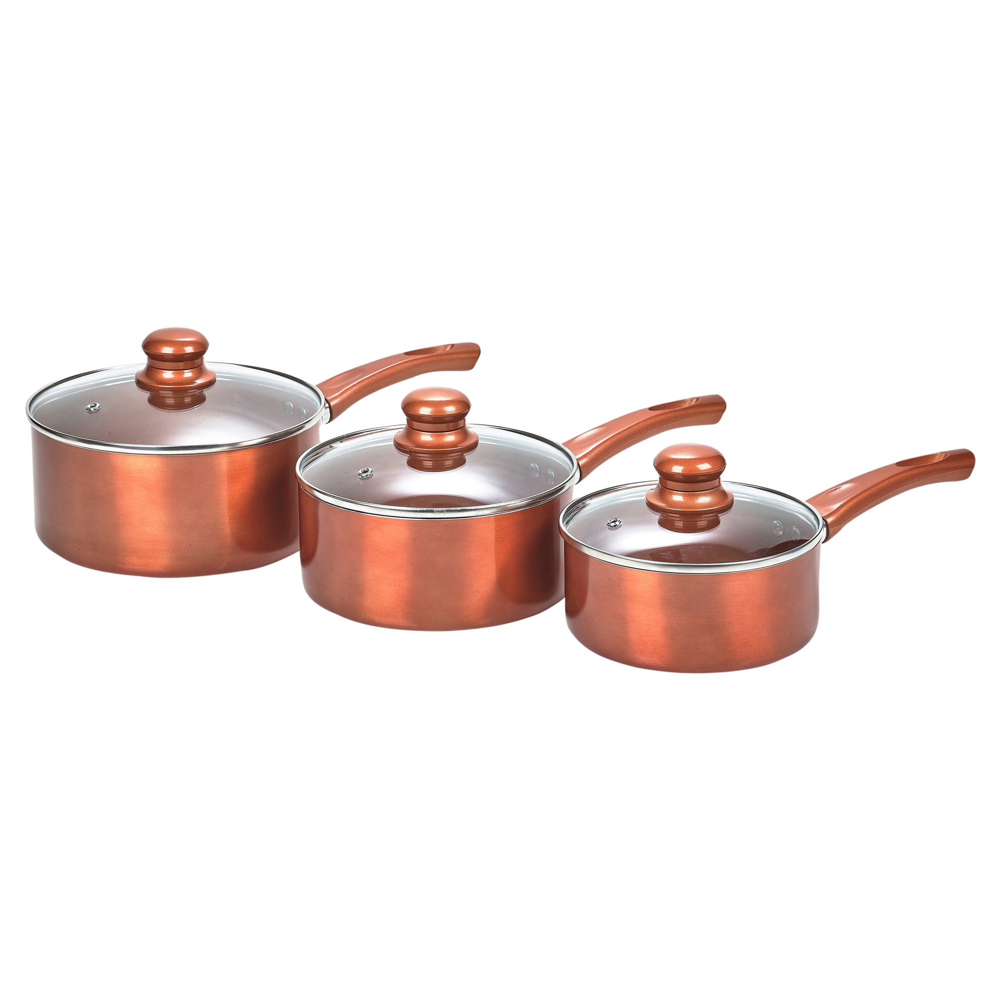 6 PCS URBN-CHEF Ceramic Copper Induction Cooking Pots Lid Saucepans Cookware  Set 5056333836453