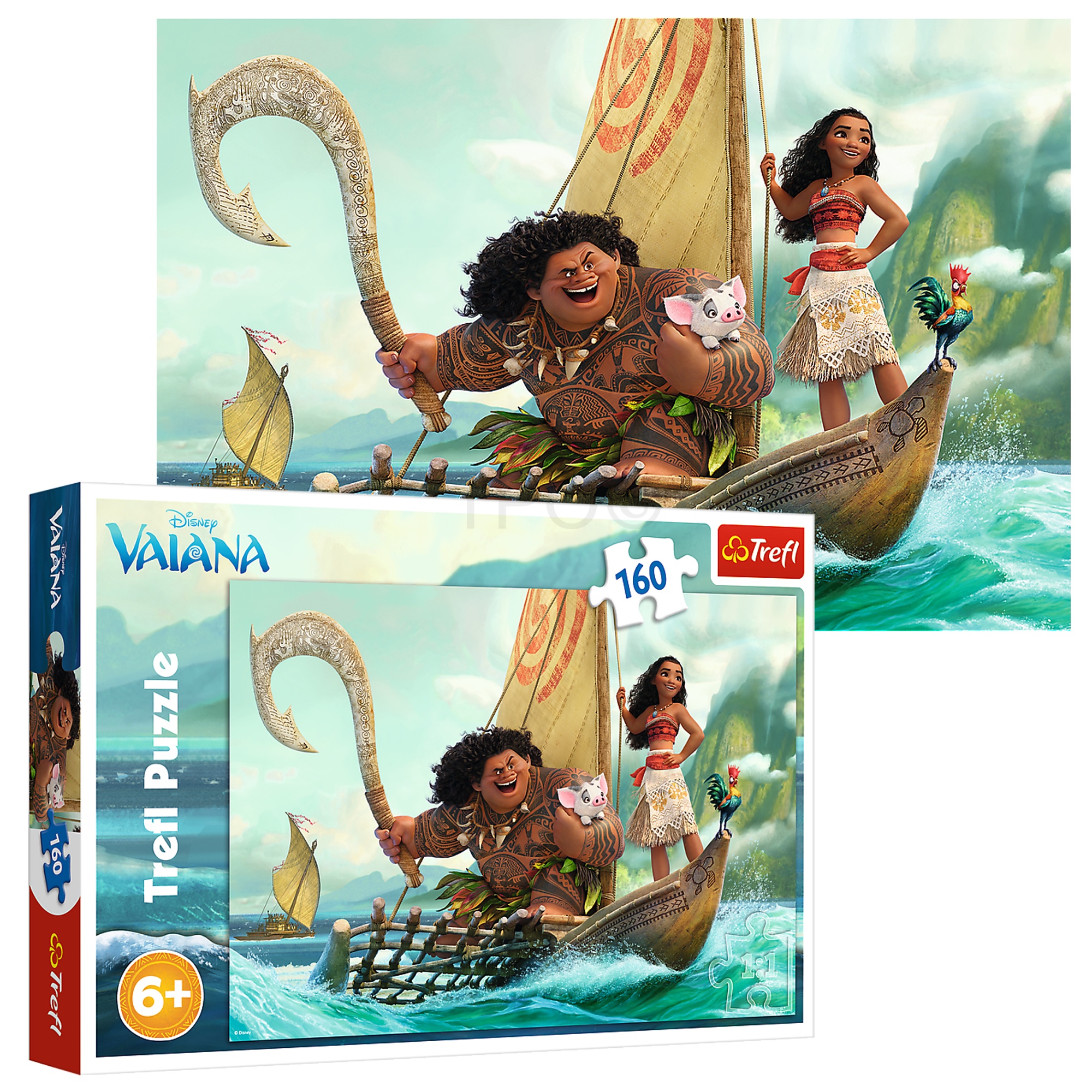 Trefl 160 Teile Kinder Gross Disney Moana Vaiana Boot On The Welle Puzzlespiel Ebay