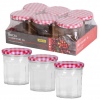 6 Checkered Lid Glass Storage Preserving Jars [533449]