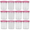 6 Checkered Lid Glass Storage Preserving Jars [533449]