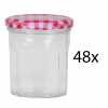 6 Checkered Lid Glass Storage Preserving Jars [533449]