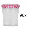 6 Checkered Lid Glass Storage Preserving Jars [533449]