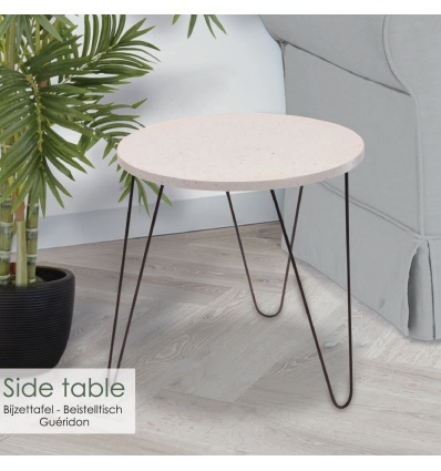 Metal Hairpin Leg & MDF Wood Top Side Table [430039]