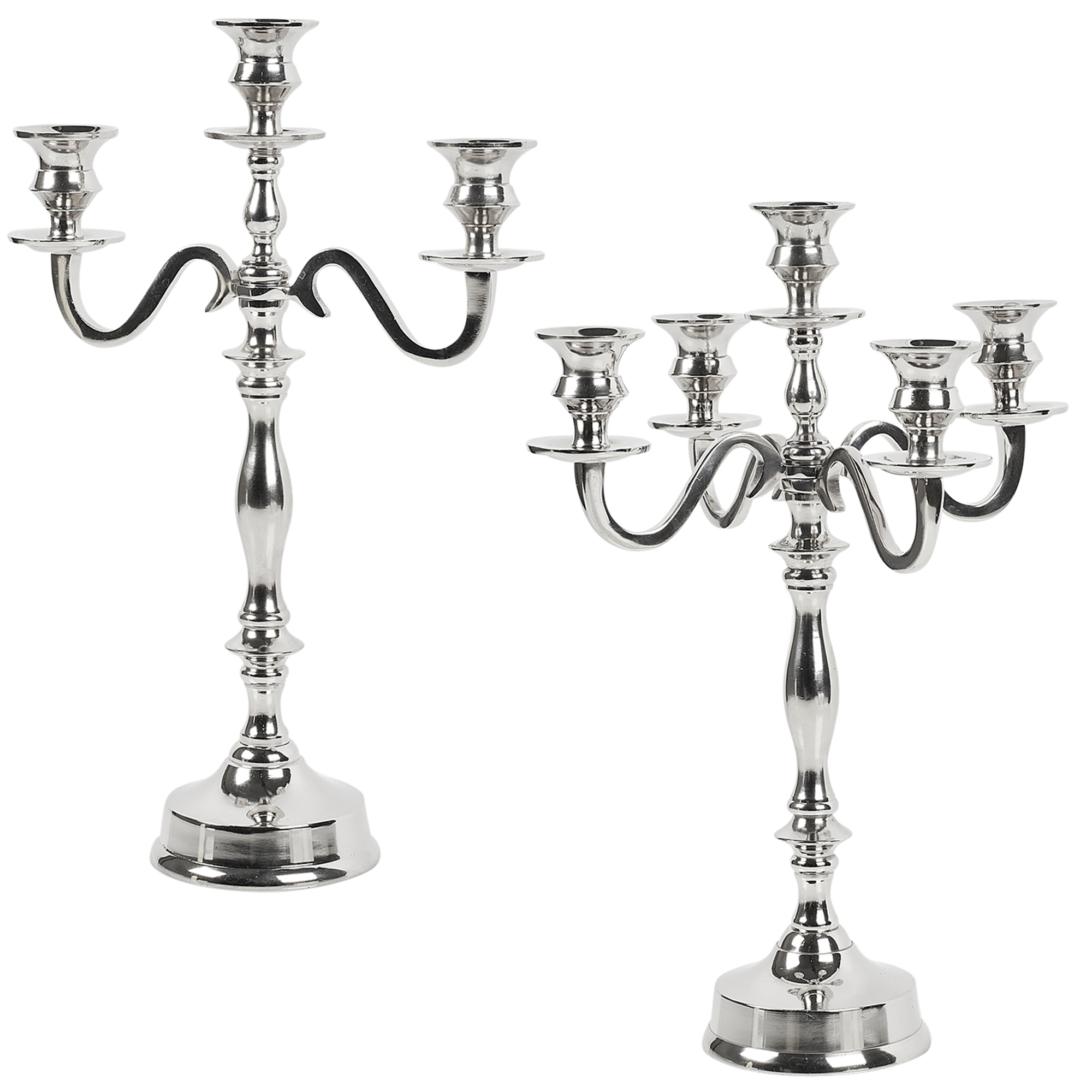silver wedding candle holders