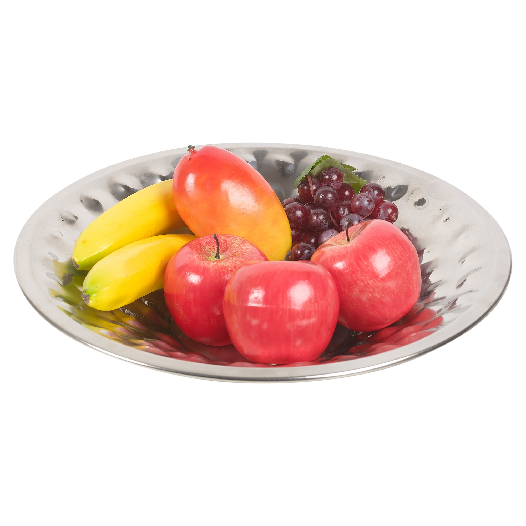 Large Decorative Round Metal Fruit Bowl Stainless Steel