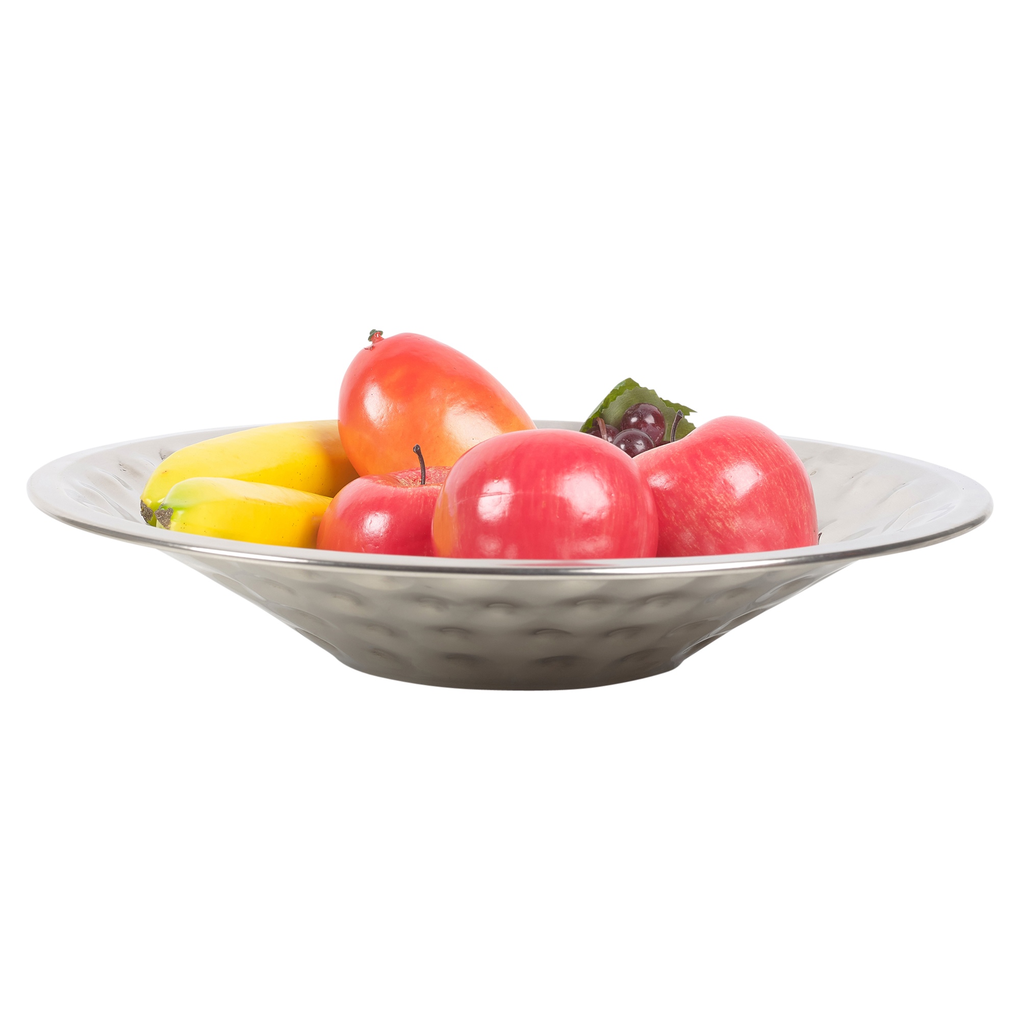 Large Decorative Round Metal Fruit Bowl Stainless Steel