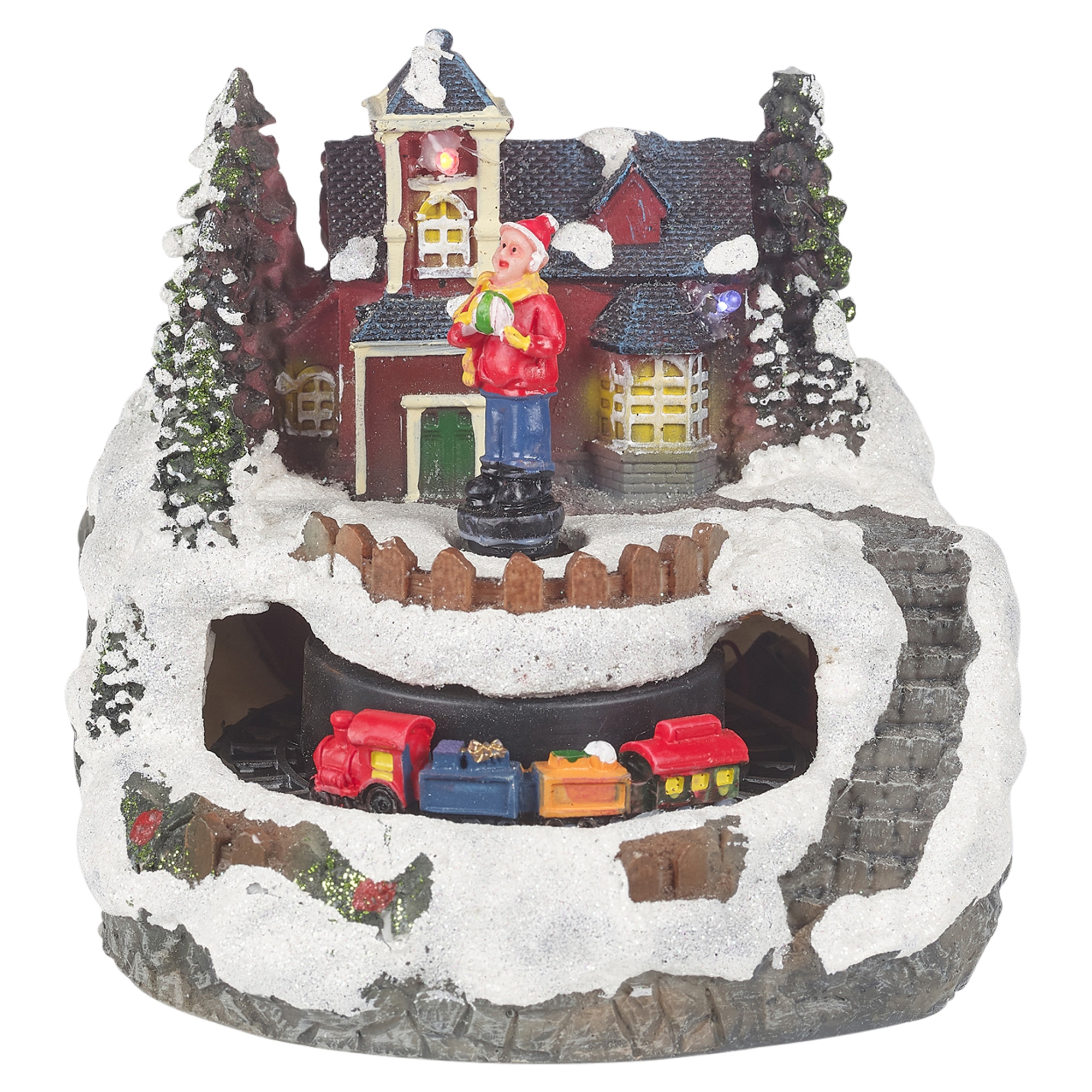 LED Light Up Christmas Scene Festive Village Decor Illuminated Town