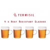 Termisil Clear 4 Glass Set Heat Resistant Drinking Cup Hot & Cold Handle 7.5oz 