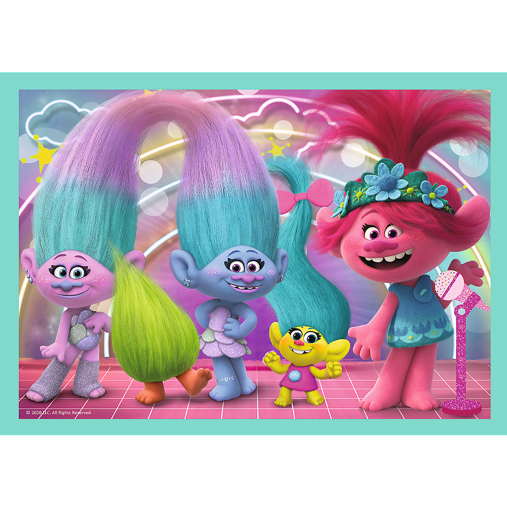 Trefl 4 In 1 35 + 48 + 54 + 70 Piece Kids Trolls World Music Tour ...