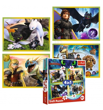 Puzzles - "4in1" - How to Train Your Dragon / Universal How to Train Your Dragon [34341]