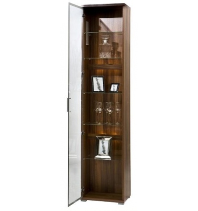 Tall Glass Display Cabinet - Walnut [8065/66]