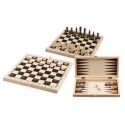 3 in 1 Wooden 66 Pcs Game Set Chess, Backgammon & Draughts [487625]