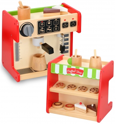 2 in 1 Wooden Toy Coffee Machine & Shop [170022]