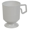 10 White Plastic Cups with Handles (Sleeve Pack)