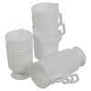 10 White Plastic Cups with Handles (Sleeve Pack)