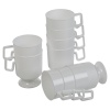 10 White Plastic Cups with Handles (Sleeve Pack)