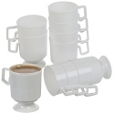 10 White Plastic Cups with Handles (Sleeve Pack)